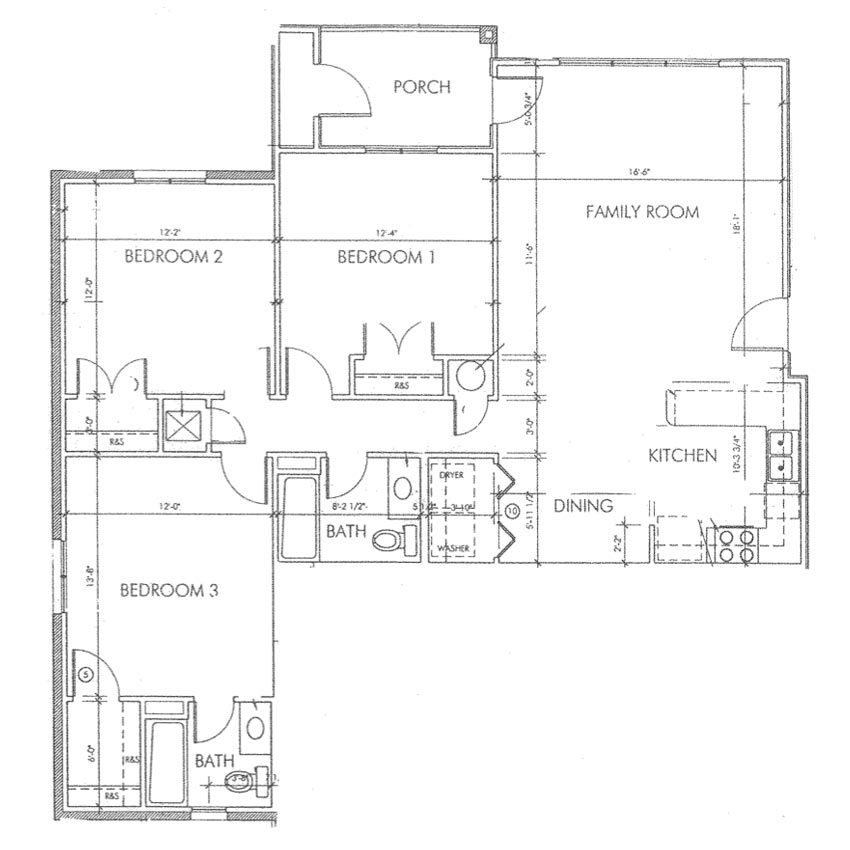 3 Bedroom Apartment Floor Plan